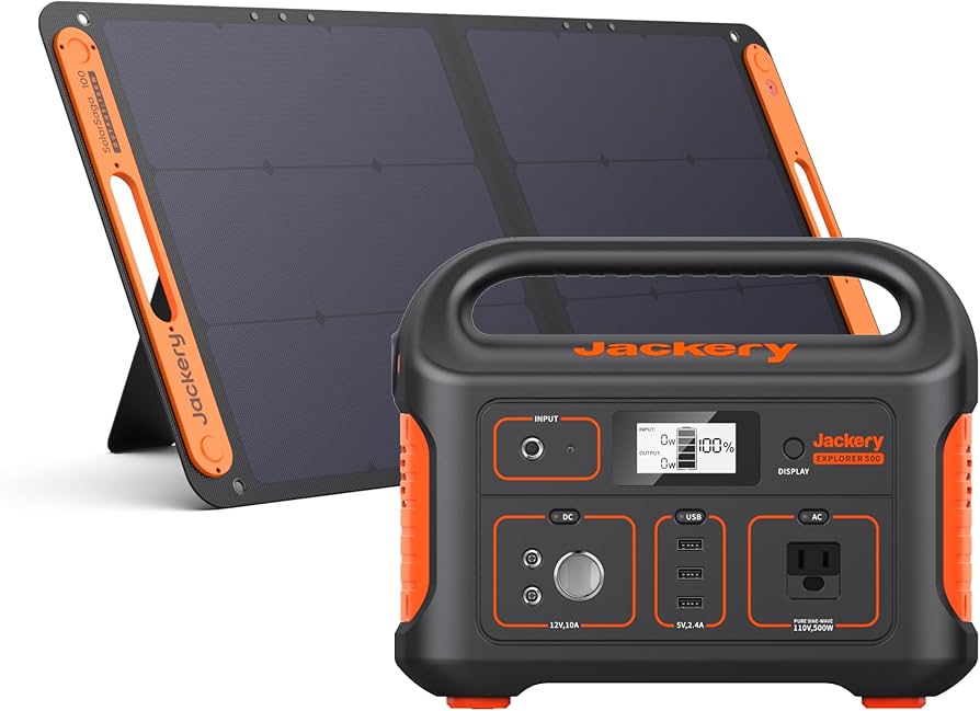 Jackery Solar Generator Explorer 500, 518Wh Portable Power Station